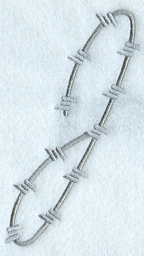 Barbed Wire Letter J - 5 inch
