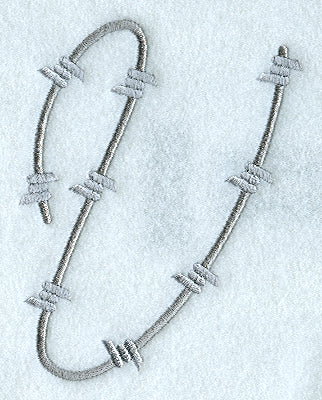Barbed Wire Letter V - 5 inch