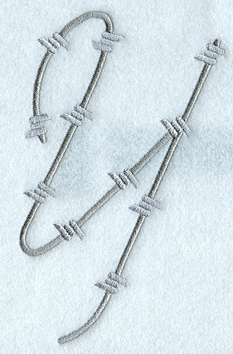 Barbed Wire Letter Y - 5 inch