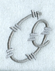 Barbed Wire Lower Case Letter o - 5 inch