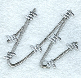 Barbed Wire Lower Case Letter u - 5 inch