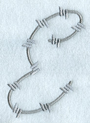 Barbed Wire Letter E - 5 inch
