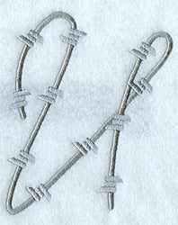 Barbed Wire Letter U - 5 inch