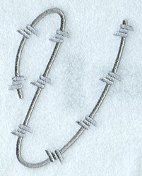 Barbed Wire Letter V - 5 inch