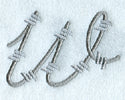 Barbed Wire Lower Case Letter w - 5 inch