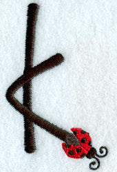 Ladybug Lower Case Letter k - 3 inch