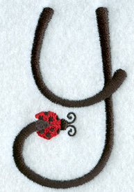 Ladybug Lower Case Letter y - 3 inch