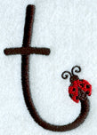 Ladybug Lower Case Letter t - 3 inch