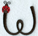 Ladybug Lower Case Letter w - 3 inch