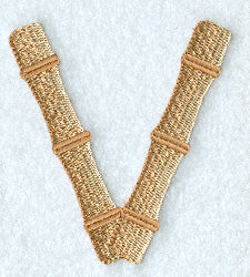 Bamboo Letter V - 3 inch