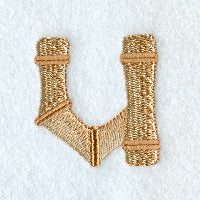 Bamboo Lower Case Letter u - 3 inch