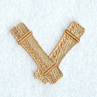 Bamboo Lower Case Letter v - 3 inch