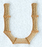 Bamboo Letter U - 3 inch