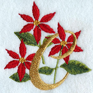 Poinsettia Letter C - 4 inch