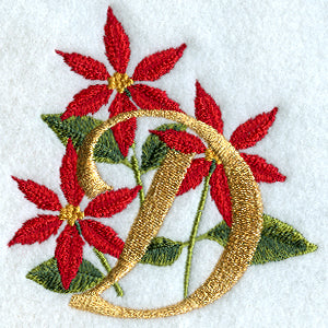 Poinsettia Letter D - 4 inch