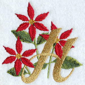 Poinsettia Letter H - 4 inch