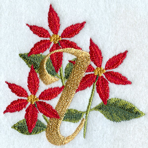 Poinsettia Letter I - 4 inch