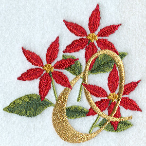 Poinsettia Letter O - 4 inch
