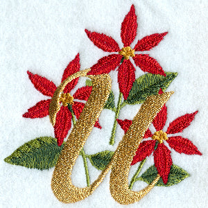 Poinsettia Letter U - 4 inch