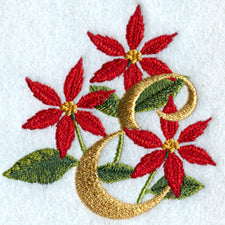 Poinsettia Letter E - 4 inch