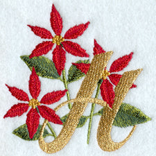 Poinsettia Letter H - 4 inch