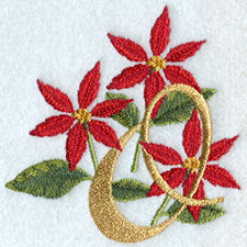 Poinsettia Letter O - 4 inch