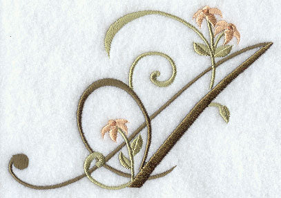 Floral Heirloom Letter A - 4 Inch