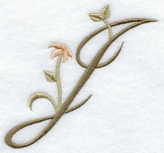 Floral Heirloom Letter J - 4 Inch