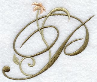 Floral Heirloom Letter P - 4 Inch