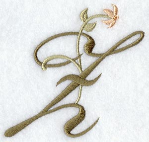 Floral Heirloom Letter Z - 4 Inch