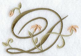 Floral Heirloom Letter D - 4 Inch