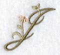 Floral Heirloom Letter J - 4 Inch