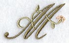 Floral Heirloom Letter M - 4 Inch