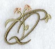 Floral Heirloom Letter Q - 4 Inch