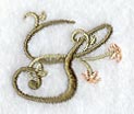 Floral Heirloom Letter S - 4 Inch