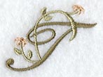 Floral Heirloom Letter T - 4 Inch