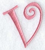 Curlz Lower Case v - 3 inch