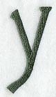 Agatha Lower Case Letter y (3 Inch)