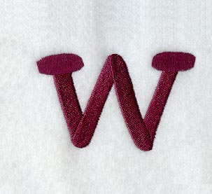 Casual Serif Lower Case Letter w (3 Inch)