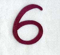 Casual Serif Number 6 (3 Inch)