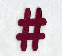 Casual Serif Number Sign (3 Inch)