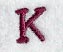 Casual Serif Letter K (3 Inch)