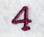 Casual Serif Number 4 (3 Inch)