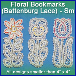 A Floral Bookmarks (Battenburg Lace) Design Pack