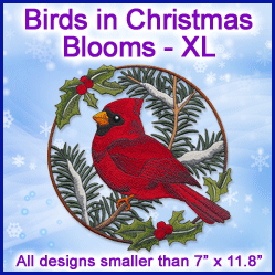 A Birds in Christmas Blooms Design Pack