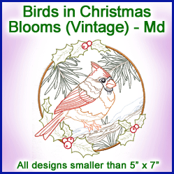 A Birds in Christmas Blooms (Vintage) Design Pack