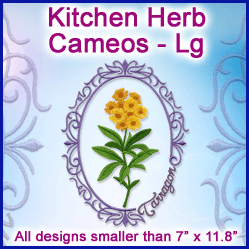 A Kitchen Herb Cameos Design Pack