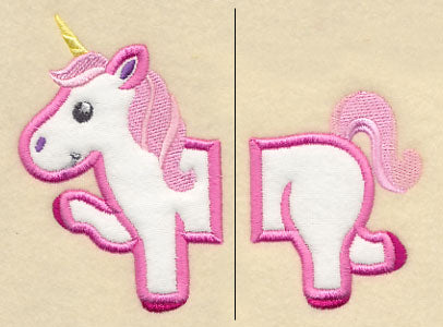Spunky Unicorn (Split, Applique)