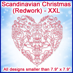 A Scandinavian Christmas (Redwork) Design Pack