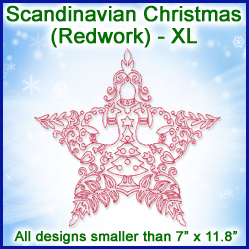 A Scandinavian Christmas (Redwork) Design Pack